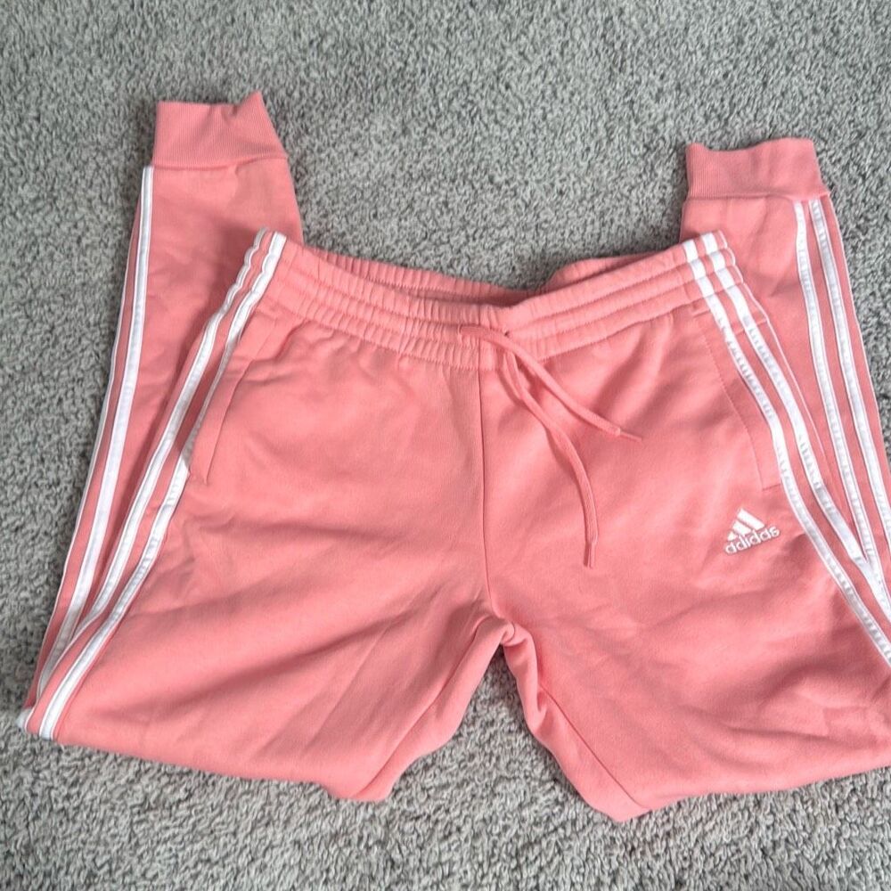 Adidas Pink Joggers, Size Large - Picture 2 of 5